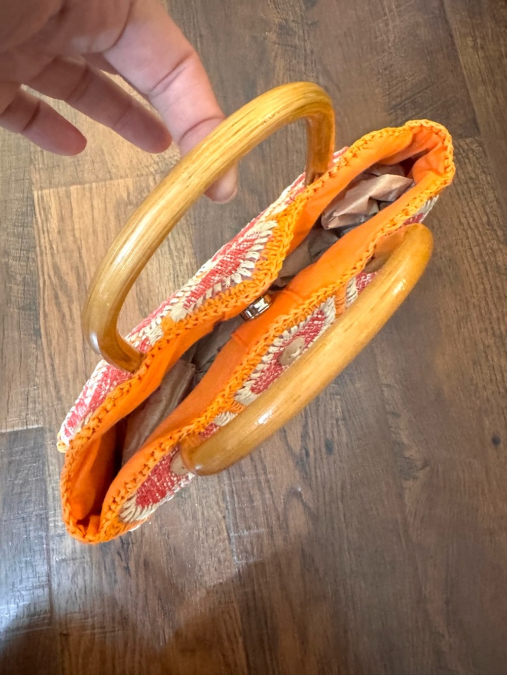 Top handle raffia bag, NWOT - Picture 6 of 11